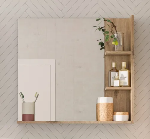 Badezimmer-Set Mason 1 | Nox Oak / Basalt grau | 4-teilig