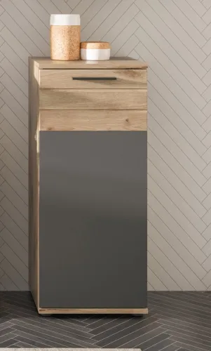 Badezimmer-Set Mason | Nox Oak / Basalt grau | 5-teilig