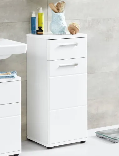 Badezimmer-Set Monte | weiß Hochglanz | 5-teilig ohne Aufsatzleuchte