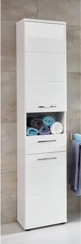 Badezimmer-Set Monte | weiß Hochglanz | 5-teilig ohne Aufsatzleuchte