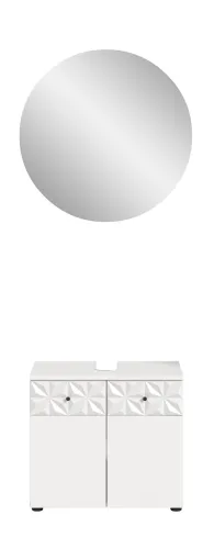 Badezimmer-Set Prisma 4 | weiß / weiß Hochglanz | 2-teilig | ohne Beleuchtung