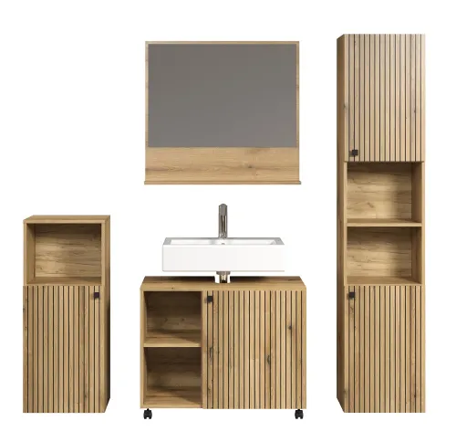 Badezimmer-Set Pure Bliss | Evoke Eiche | 4-teilig