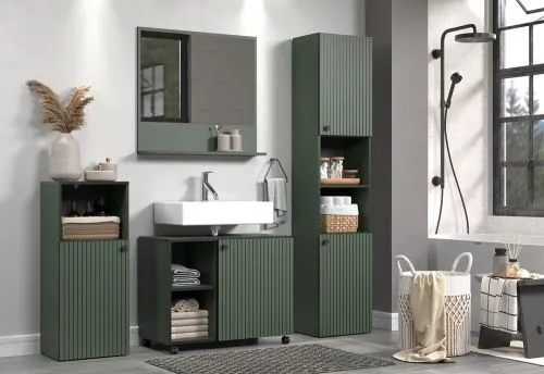 Badezimmer-Set Pure Bliss, 4-teilig, Grün Dekor – Ansicht 9