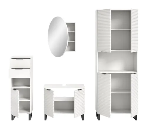 Badezimmer Set Riff | 4-teilig | weiß