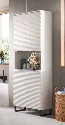 Badezimmer Set Riff | 4-teilig | weiß ohne Aufsatzleuchte