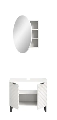 Badezimmer-Set Riff | weiß | 2-teilig