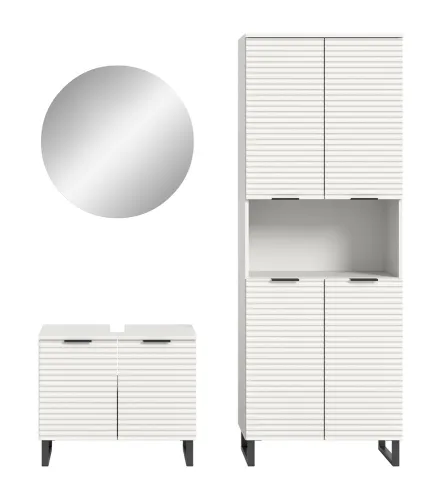 Badezimmer-Set Riff | weiß | 3-teilig ohne Beleuchtung