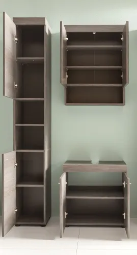 Badezimmer-Set Runner | rauchsilber | 3-teilig