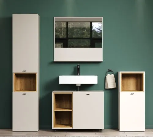 Badezimmer-Set Sao Paulo | Kaschmir / Evoke Eiche | 4-teilig