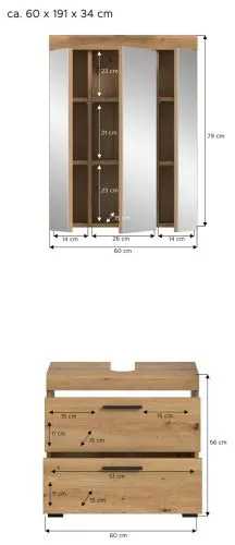 Badezimmer-Set Scout 1 | Artisan Eiche | 2-teilig