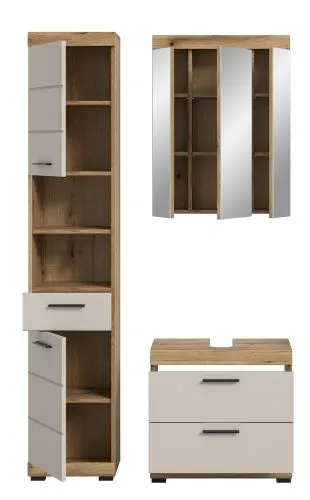 Badezimmer-Set Scout 1 | Kaschmir / Evoak Oak | 3-teilig
