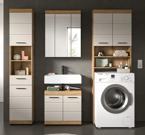 Badezimmer-Set Scout 1 | Kaschmir / Evoak Oak | 4-teilig ohne Aufsatzleuchte