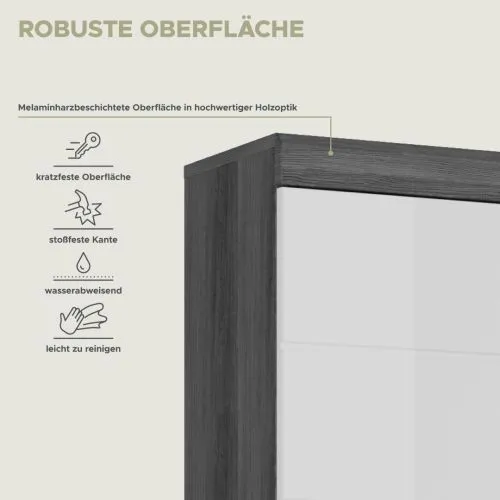 Badezimmer-Set Scout 1a | weiß Hochglanz / rauchsilber | 3-teilig