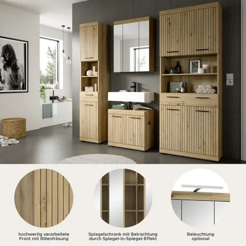 Badezimmer-Set Scout 2 | Artisan Eiche | 4-teilig ohne Aufsatzleuchte