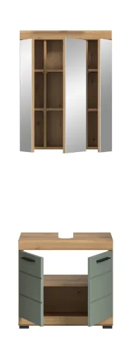 Badezimmer-Set Scout 2 | Salbei / Artisan Eiche | 2-teilig | ohne Aufsatzleuchte