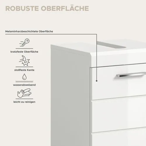Badezimmer-Set Scout 2 | weiß Hochglanz / weiß | 3-teilig ohne Aufsatzleuchte