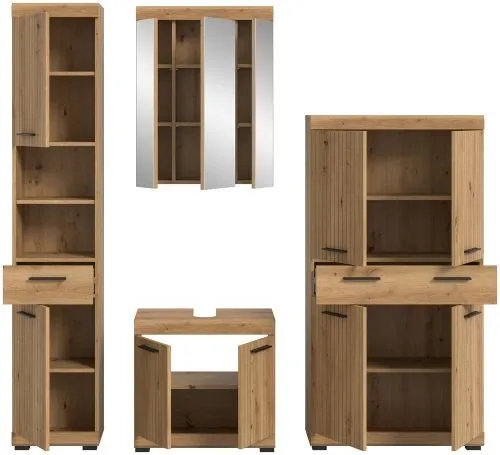 Badezimmer-Set Scout 3 | Artisan Eiche | 4-teilig mit Aufsatzleuchte