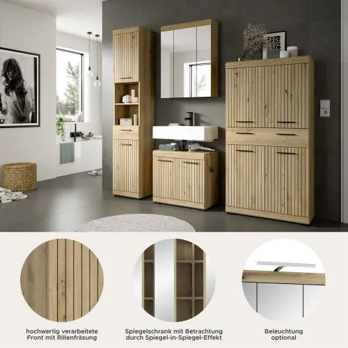 Badezimmer-Set Scout 3 | Artisan Eiche | 4-teilig ohne Aufsatzleuchte