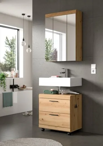 Badezimmer-Set Scout 3 auf Rollen | Artisan Eiche | 2-teilig