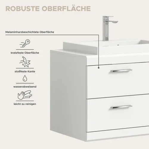 Badezimmer-Set Scout 3b | weiß Hochglanz / weiß | 3-teilig