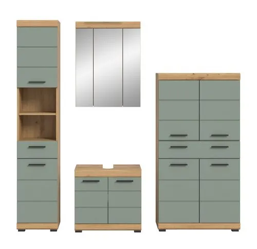 Badezimmer-Set Scout 5 | Salbei / Artisan Eiche | 4-teilig 2a