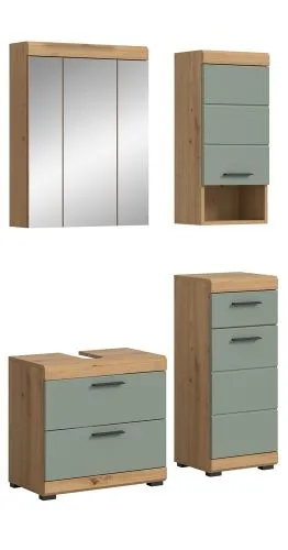 Badezimmer-Set Scout 6 | Salbei / Artisan Eiche | 4-teilig