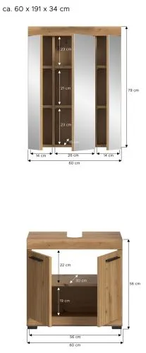 Badezimmer-Set Scout | Artisan Eiche | 2-teilig ohne Aufsatzleuchte