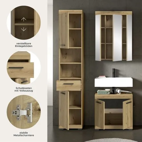 Badezimmer-Set Scout | Artisan Eiche | 3-teilig ohne Aufsatzleuchte