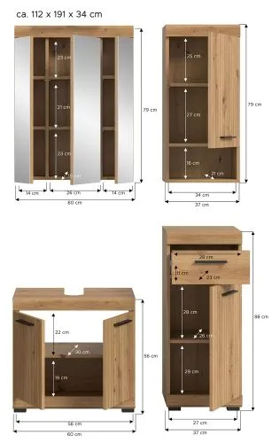 Badezimmer-Set Scout | Artisan Eiche | 4-teilig
