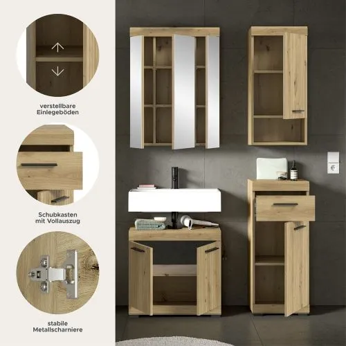 Badezimmer-Set Scout | Artisan Eiche | 4-teilig ohne Aufsatzleuchte
