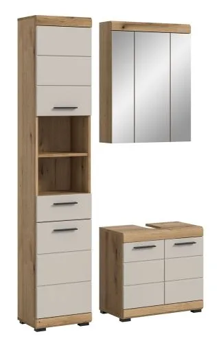 Badezimmer-Set Scout | Kaschmir / Evoak Oak | 3-teilig mit Aufsatzleuchte