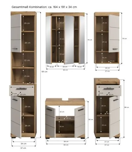Badezimmer-Set Scout | Kaschmir / Evoak Oak | 5-teilig
