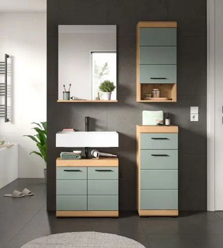 Badezimmer-Set Scout | Salbei / Artisan Eiche | 4-teilig 2a