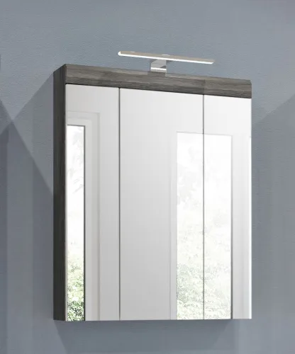 Badezimmer-Set Scout 5 | weiß Hochglanz / rauchsilber | 4-teilig | LED Beleuchtung ohne Aufsatzleuchte