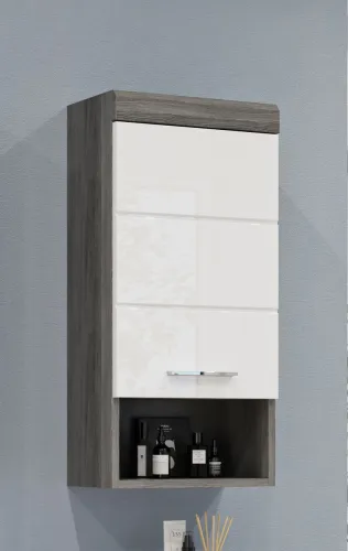 Badezimmer-Set Scout | weiß Hochglanz / rauchsilber | 5-teilig