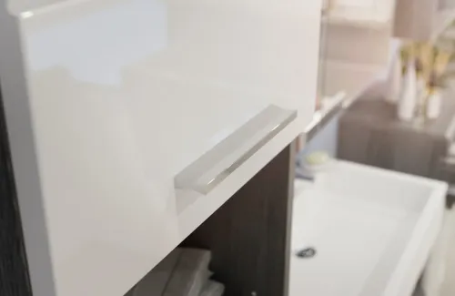 Badezimmer-Set Scout | weiß Hochglanz / rauchsilber | 5-teilig