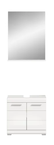 Badezimmer-Set Scout 3 | weiß Hochglanz / weiß | 2-teilig | optional Aufsatzleuchte