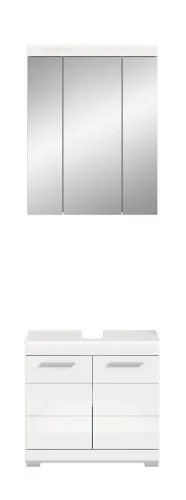 Badezimmer-Set Scout 4 | weiß Hochglanz / weiß | 2-teilig | optional Aufsatzleuchte