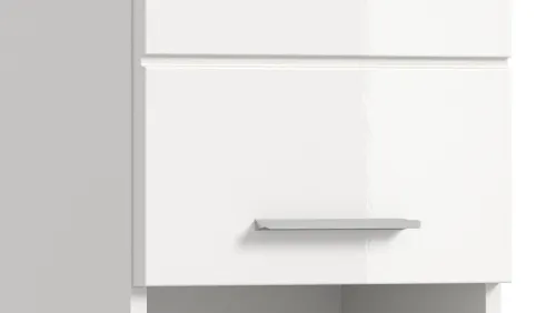 Badezimmer-Set Scout 3 | weiß Hochglanz / weiß | 4-teilig | mit Aufsatzleuchte