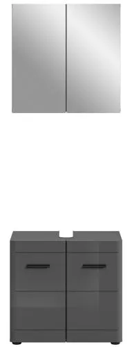 Badezimmer-Set Soft | grau Hochglanz | 2-teilig