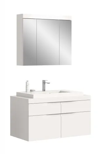 Badezimmer Set Viana | 2-teilig | weiß | inkl. Waschbecken ohne Aufsatzleuchte