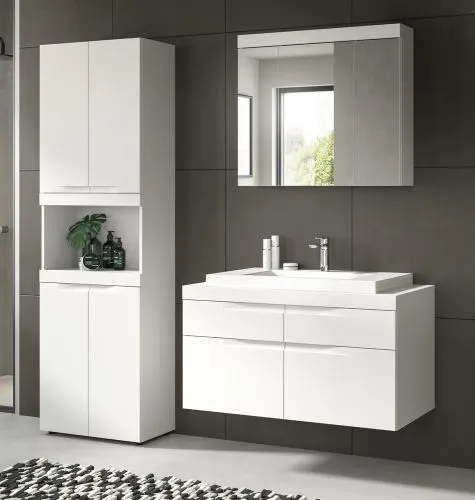 Badezimmer Set Viana 3 | 3-teilig | weiß | inkl. Waschbecken