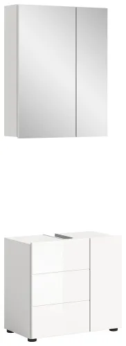 Badezimmer-Set Vira 1 | weiß Hochglanz | 2-teilig | inkl. LED Beleuchtung