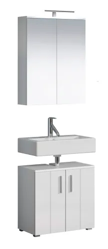 Badezimmer-Set Wons | weiß Hochglanz | 2-teilig ohne Beleuchtung