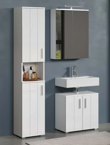 Badezimmer-Set Wons | weiß Hochglanz | 3-teilig