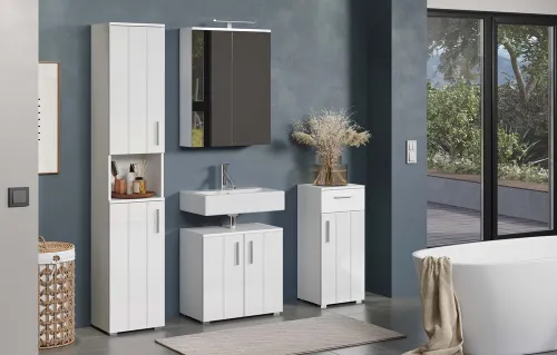 Badezimmer-Set Wons | weiß Hochglanz | 3-teilig