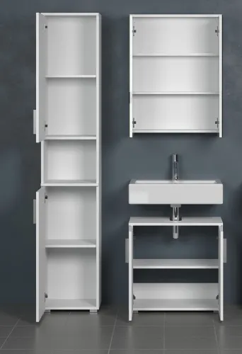 Badezimmer-Set Wons | weiß Hochglanz | 3-teilig ohne Beleuchtung