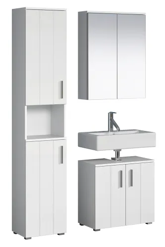 Badezimmer-Set Wons | weiß Hochglanz | 3-teilig ohne Beleuchtung