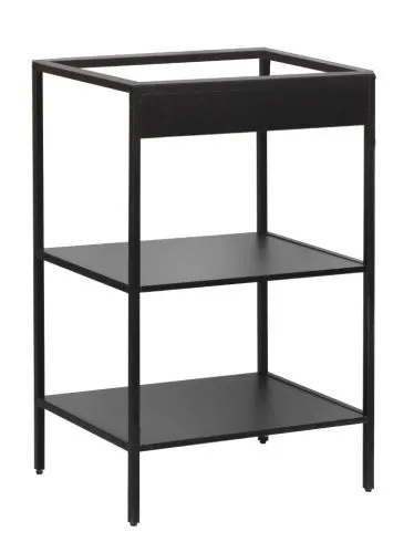 Badezimmer Waschtisch Regal Lorin | weiß / schwarz