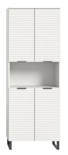 Badezimmerschrank Hochschrank Riff | weiß